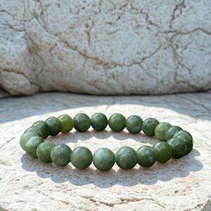 Green Jade Gemstone Bracelet 8MM | Handmade Crystal Healing Jewelry